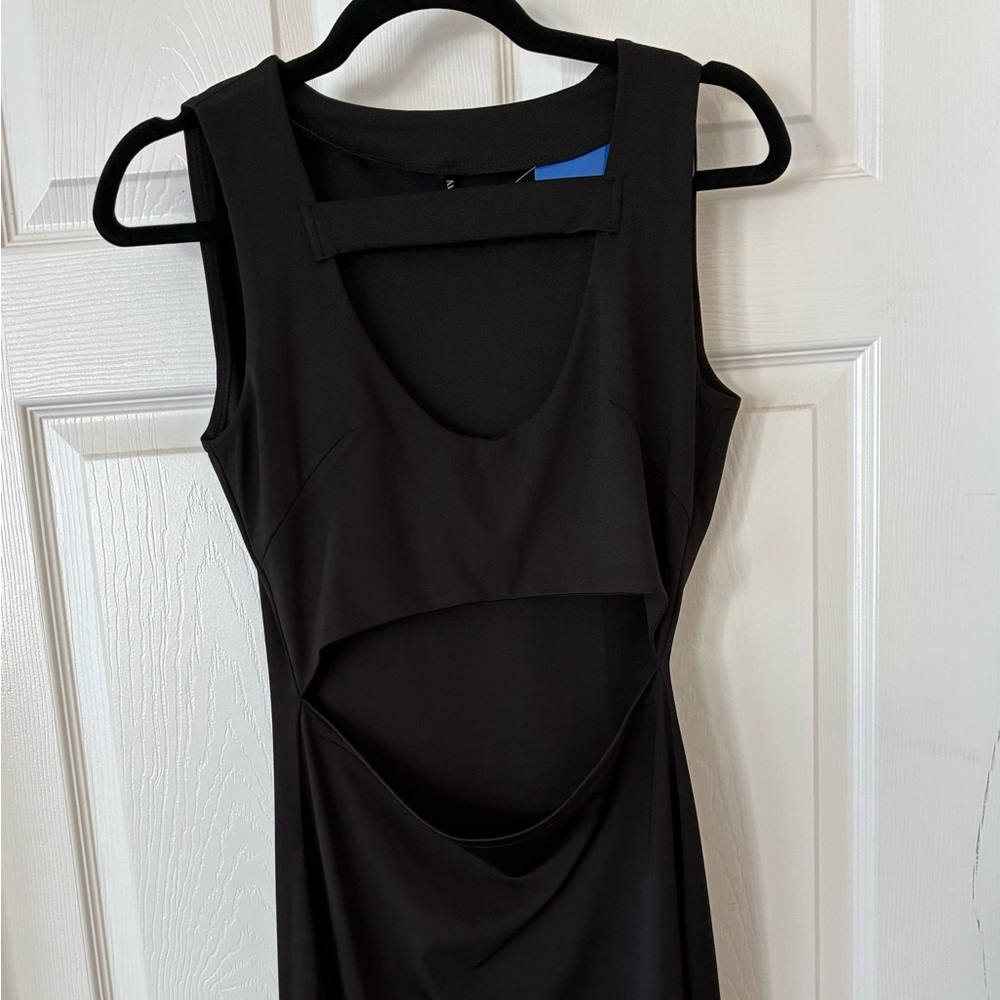 Chic Black Cut Out Front Dress